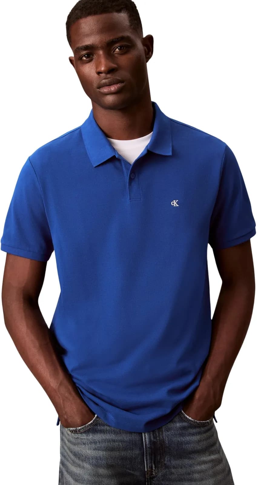 Polo Calvin Klein Monogram Pique de manga corta para hombre