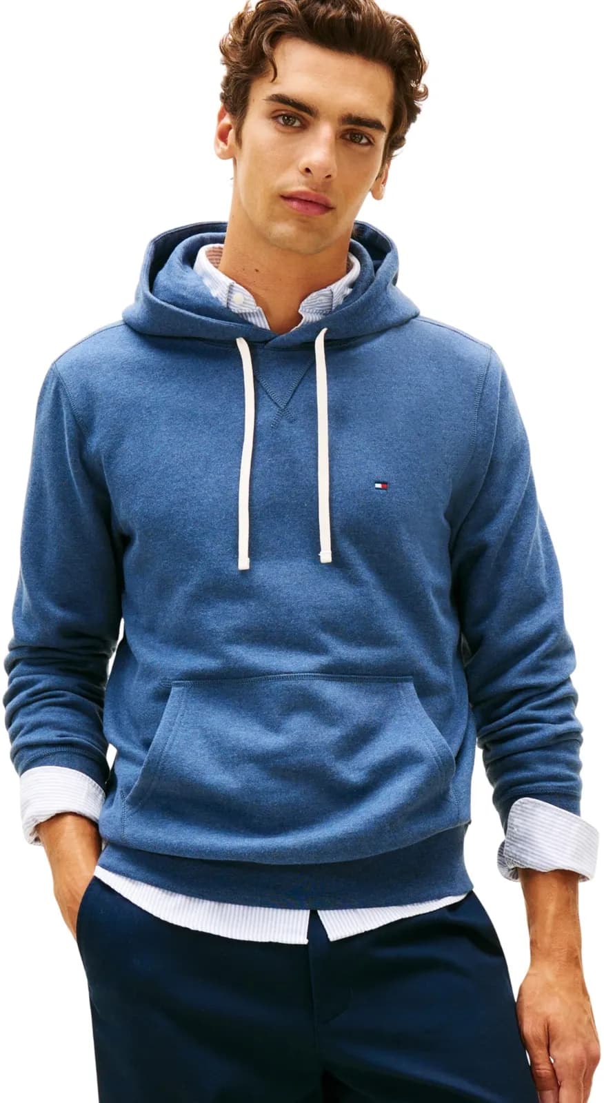 Sudadera Tommy Hilfiger Hombre Seasonal Fleece Azul (Aegean Sea Heather)