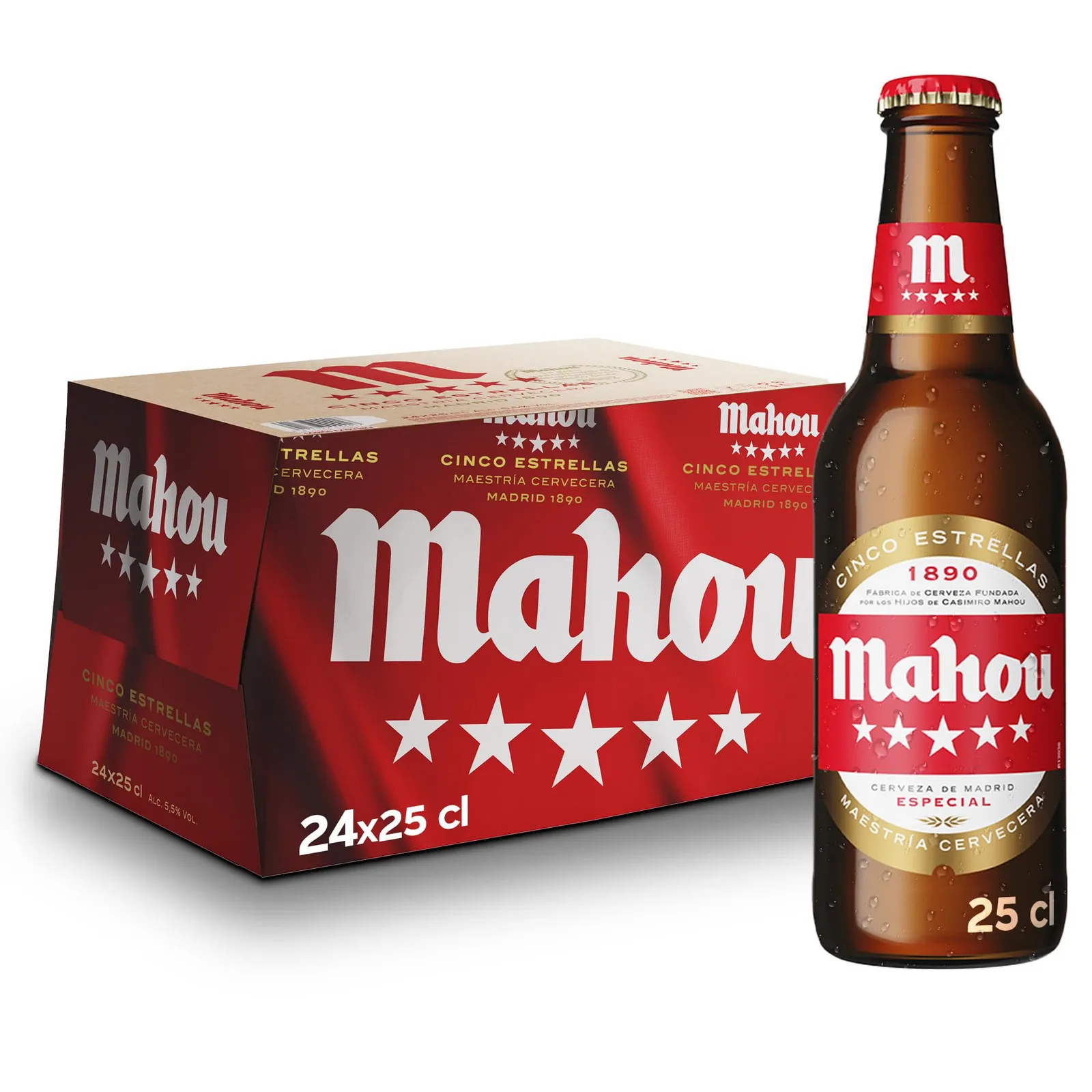 24 Botellas Mahou 5 Estrellas 25 cl
