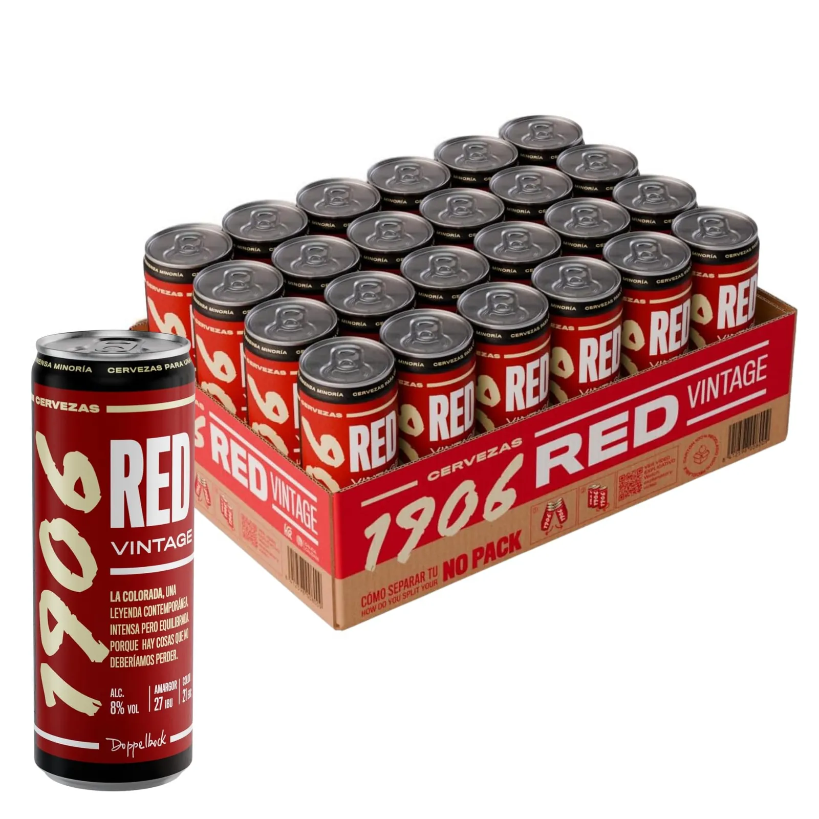 Pack 24 latas Cerveza Lager Extra 1906 Red Vintage 33cl