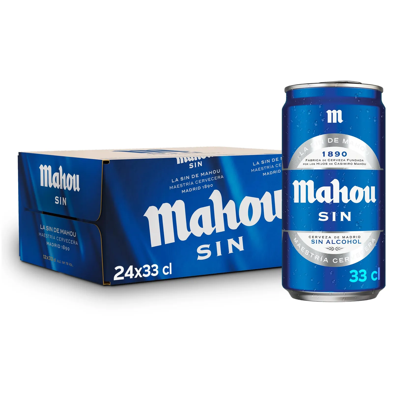 Mahou Sin Cerveza Lager Sin Alcohol Pack 24 Latas 33cl