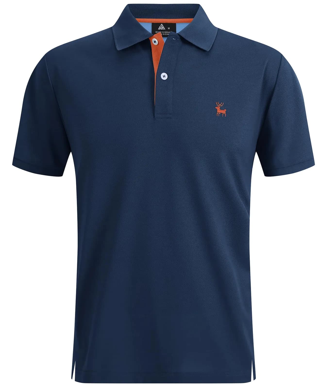 Polo ZITY de manga corta para hombre, ajuste regular, color azul marino