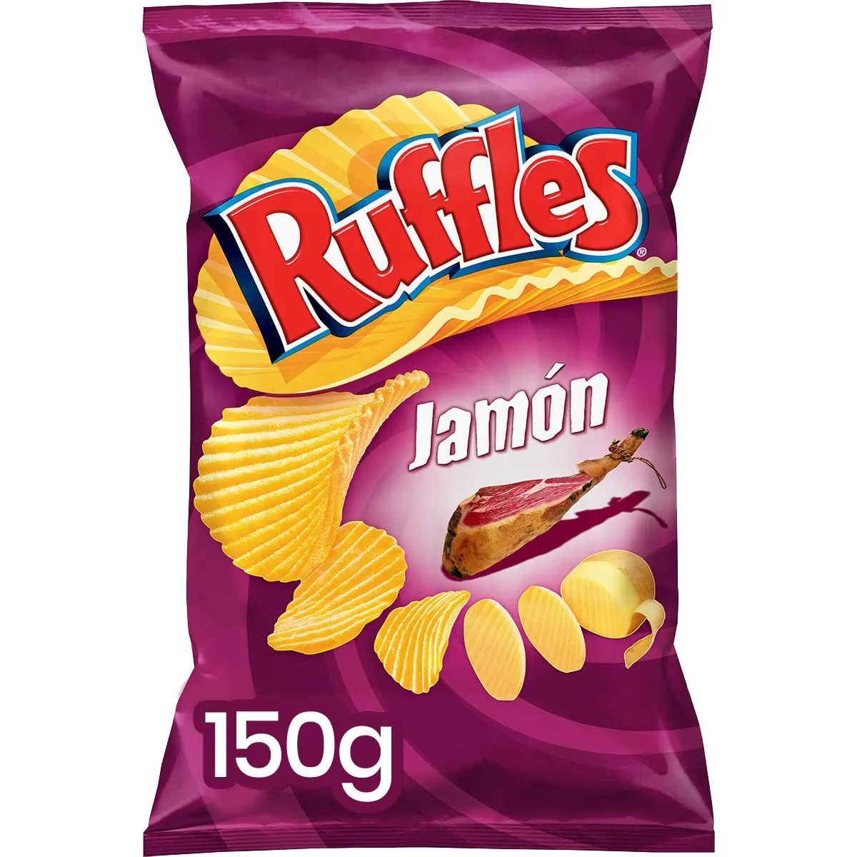 Patatas Ruffles Jamón 2x150gr