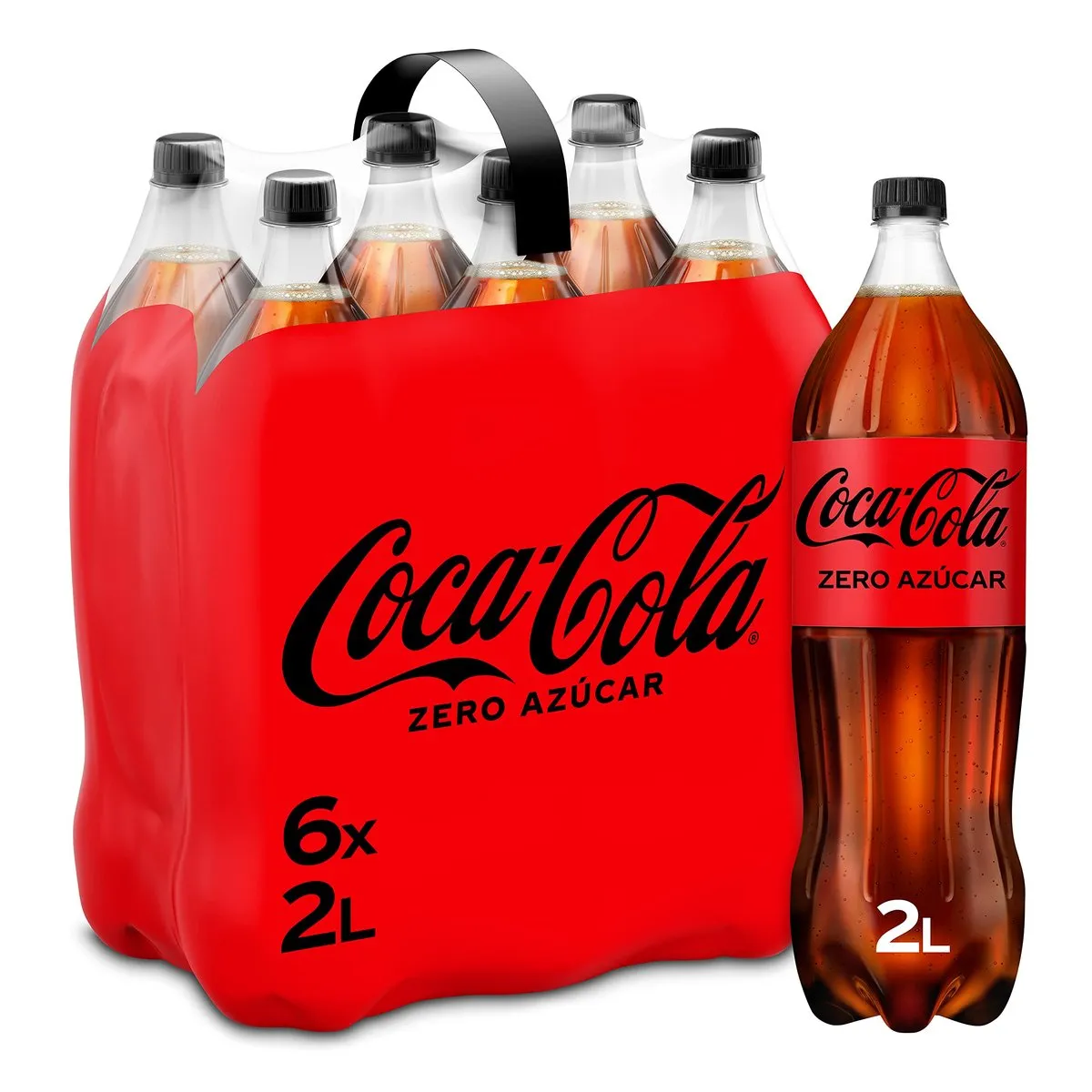 Pack de 6 botellas de Coca-Cola Zero Azúcar de 2 litros