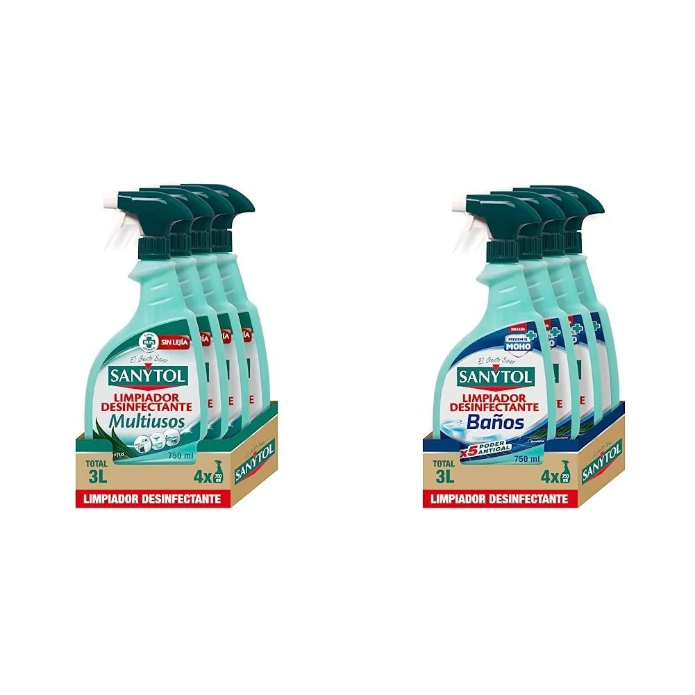 Sanytol Pack Doble: 4x Multiusos + 4x Antical Baños Eucaliptus (6L)