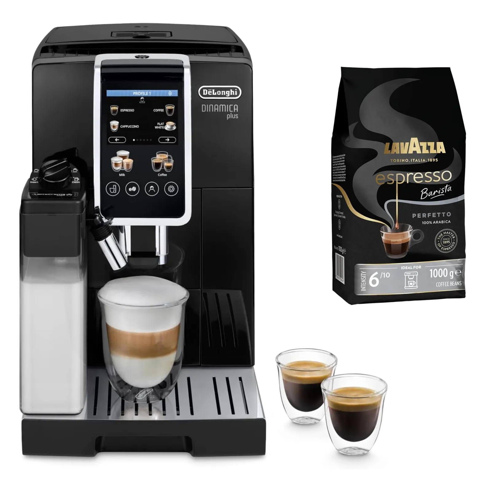 Cafetera De'Longhi Dinamica Plus ECAM382.70.B + Café Lavazza 1kg