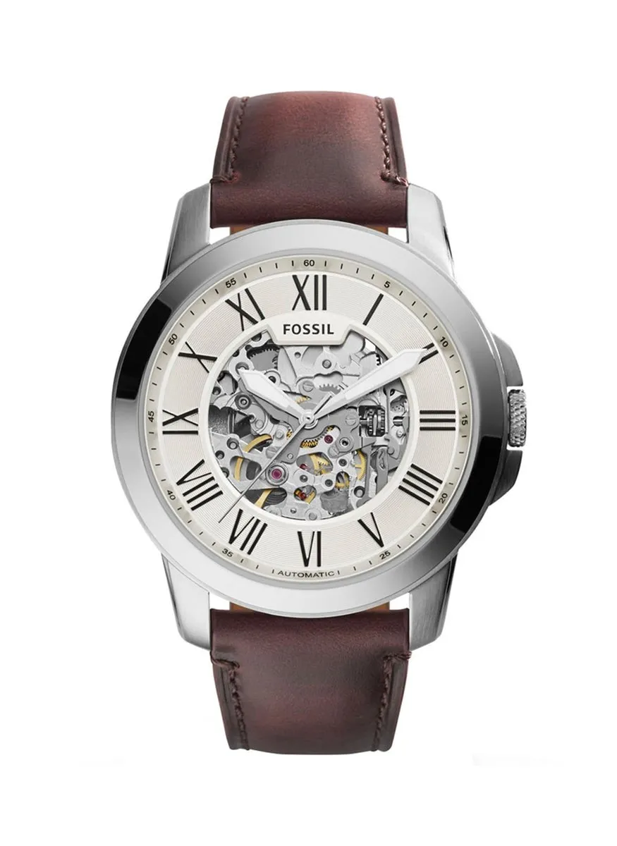 Reloj Fossil Grant Automático Acero Inoxidable y Cuero Hombre