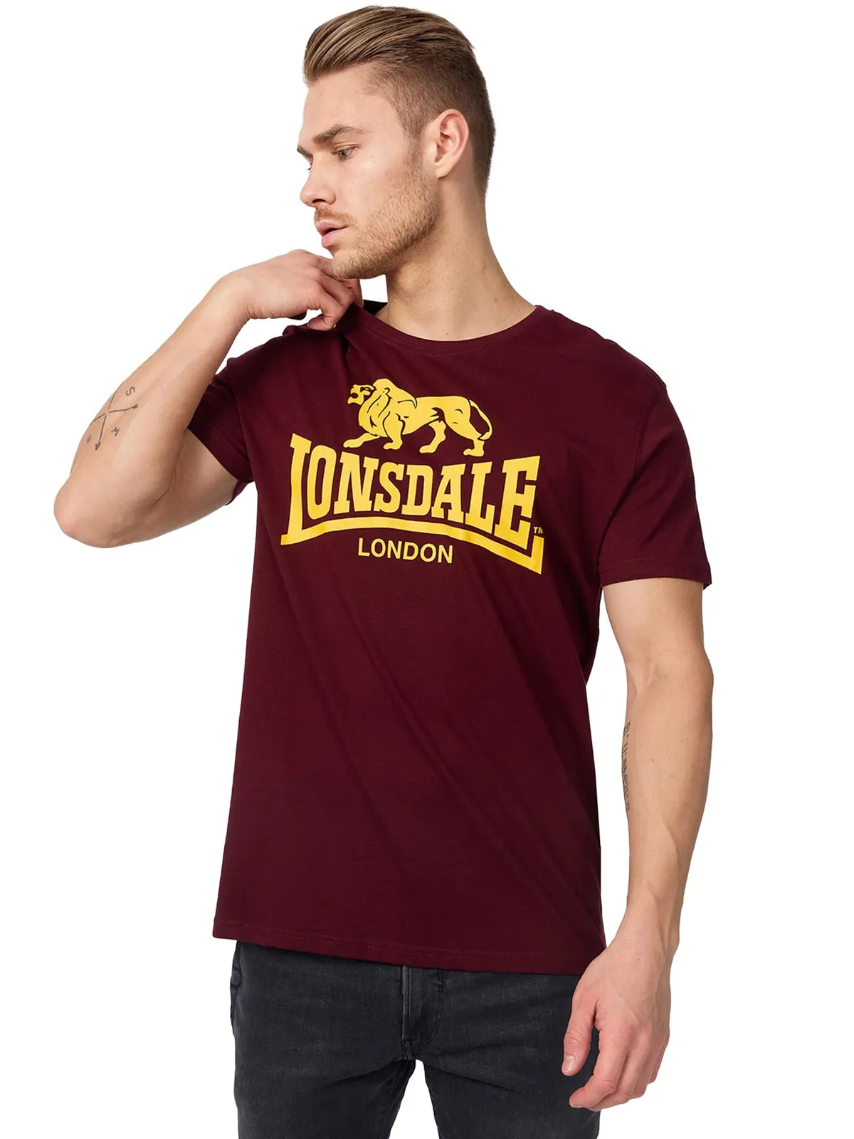 Camiseta Lonsdale London Logo Hombre Negra