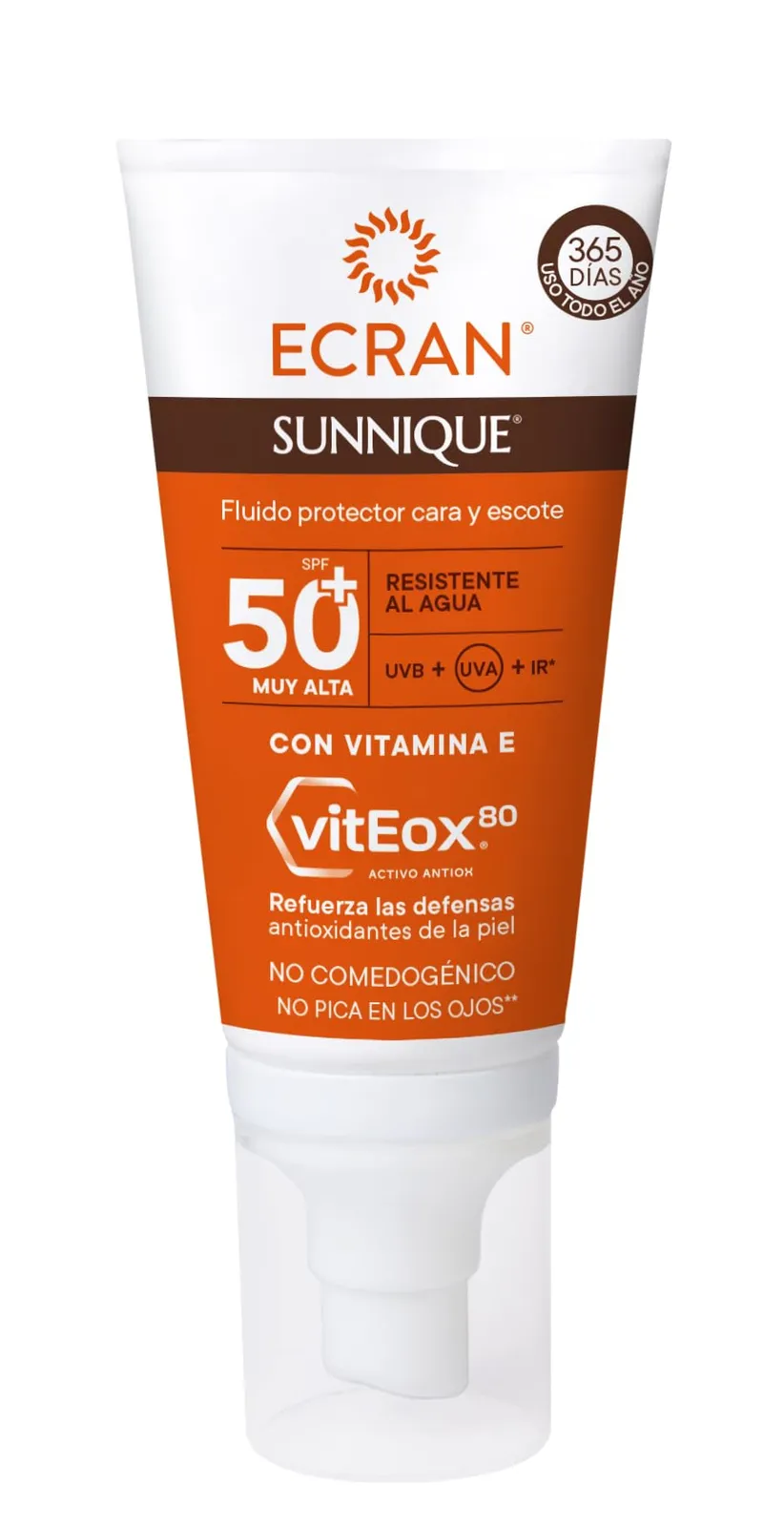 Fluido protector solar Ecran Sunnique con FPS 50