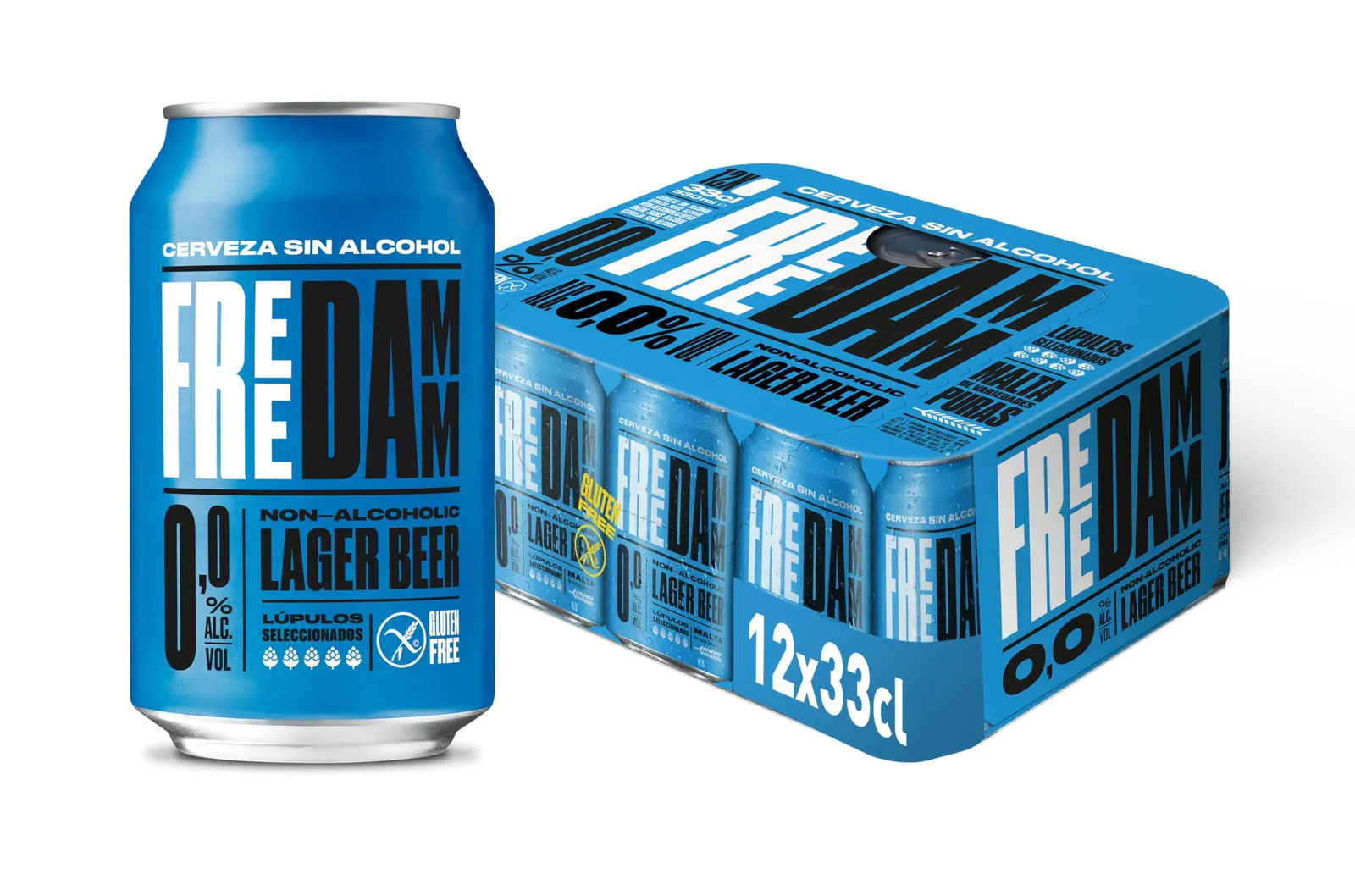 Pack 12 latas Free Damm Cerveza sin Alcohol 0,0 (33cl)