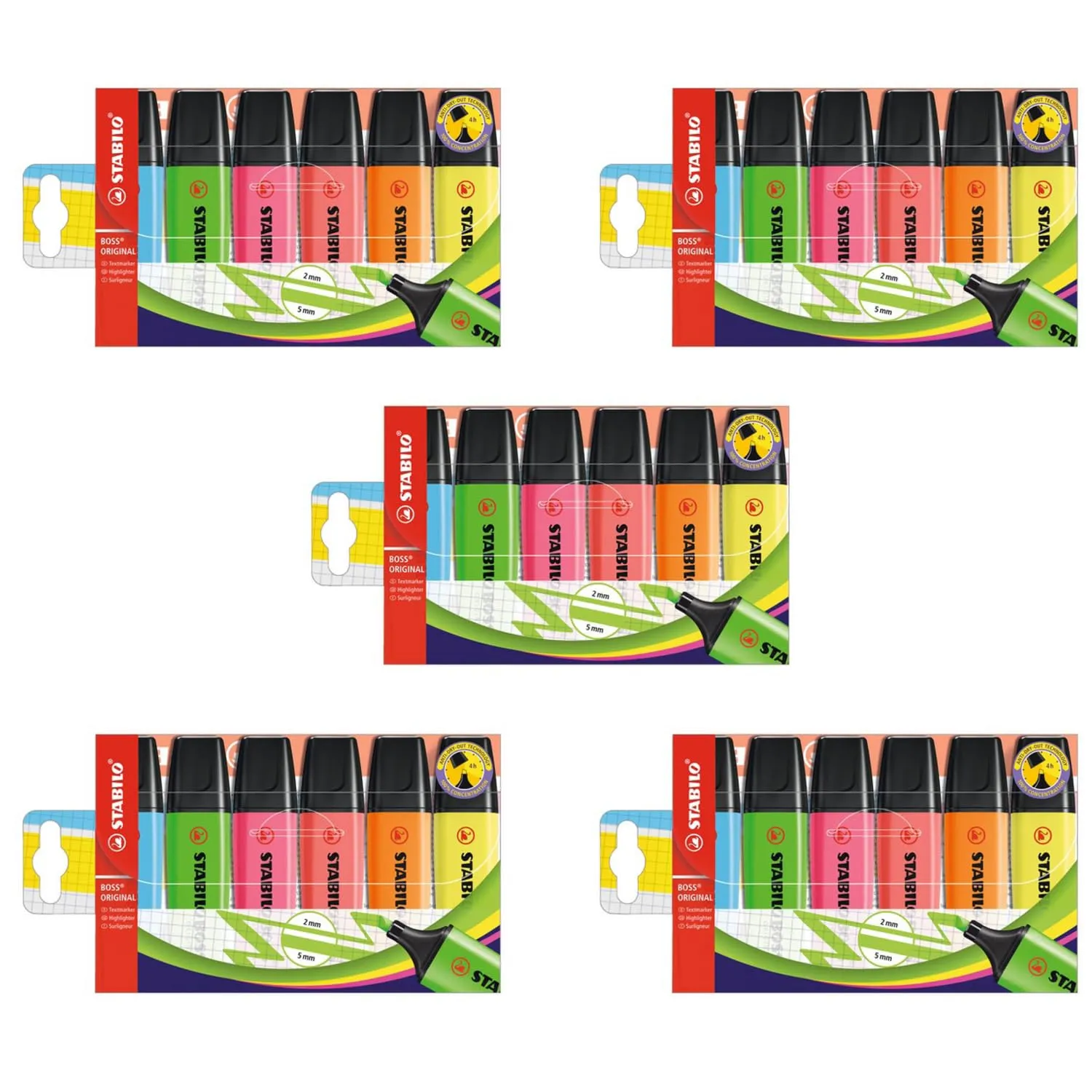 Pack 6 Subrayadores STABILO BOSS Original