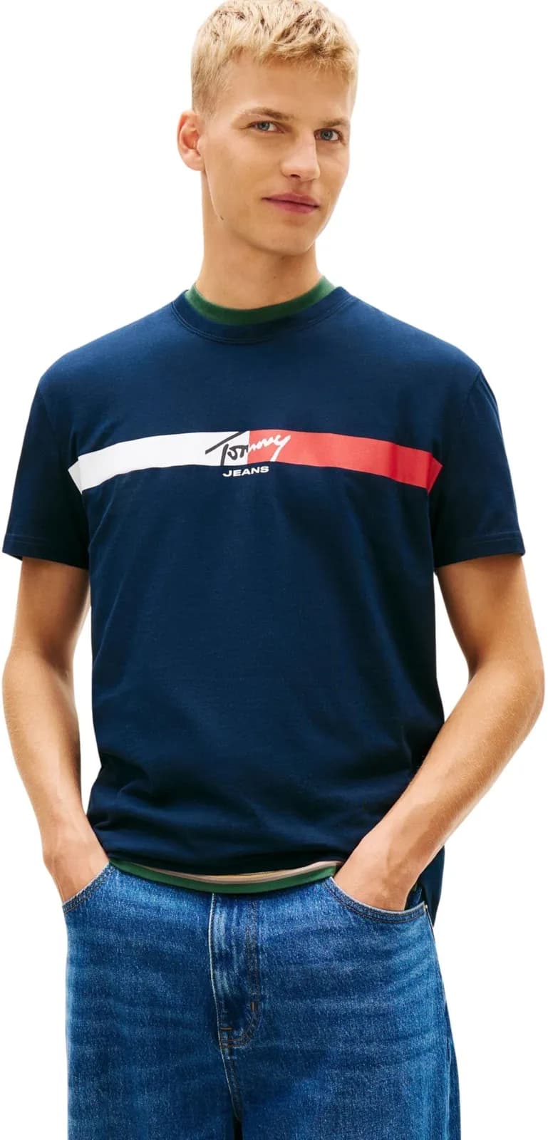 Tommy Jeans Camiseta Signature Stripe para Hombre