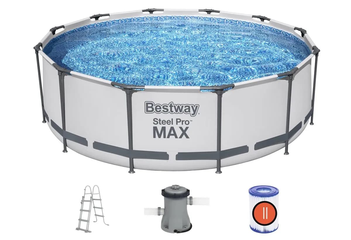 Piscina Desmontable Tubular Bestway Steel Pro MAX 366x100 cm con Depuradora y Escalera