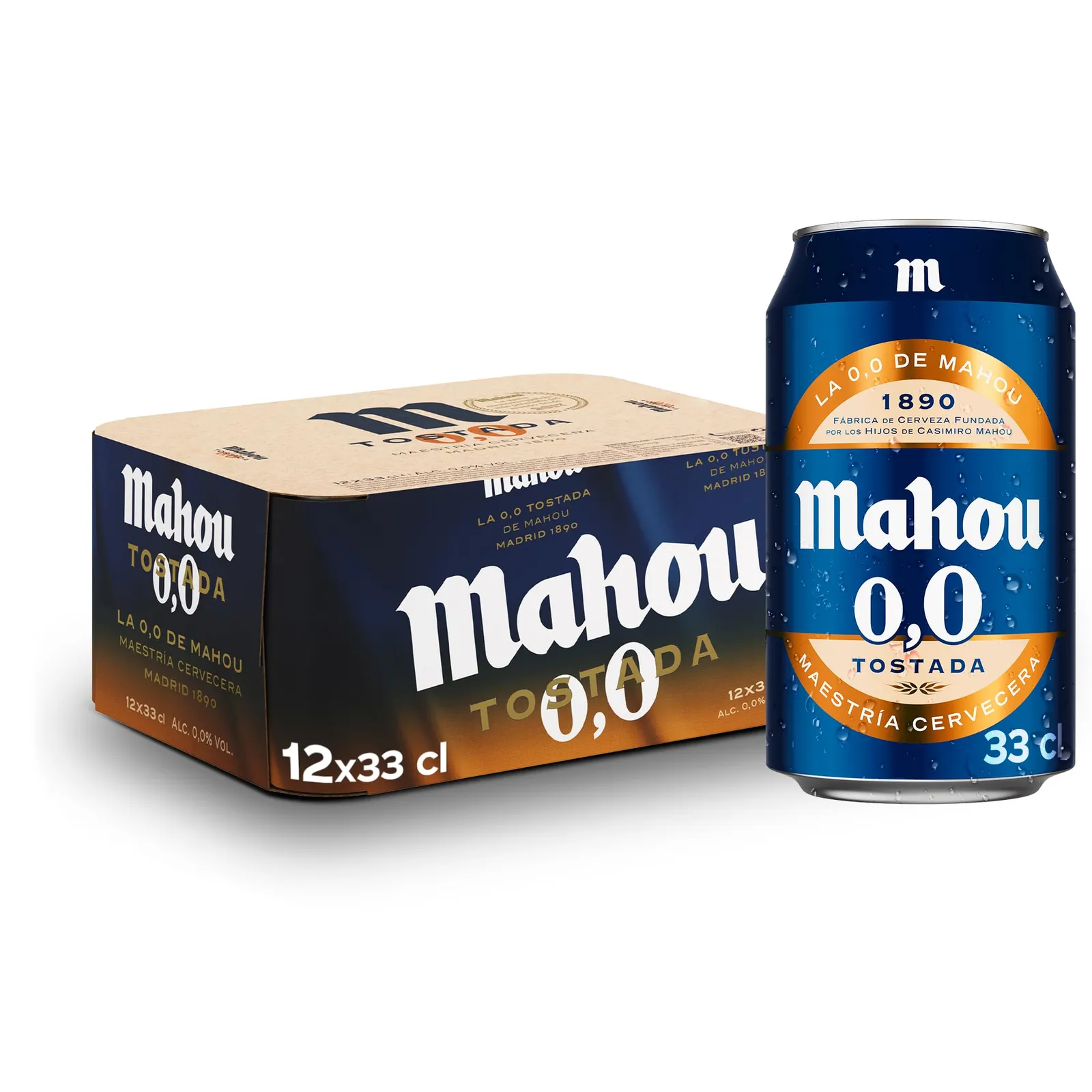 Pack 12x 33cl Cerveza Mahou 0,0 Tostada Sin Alcohol