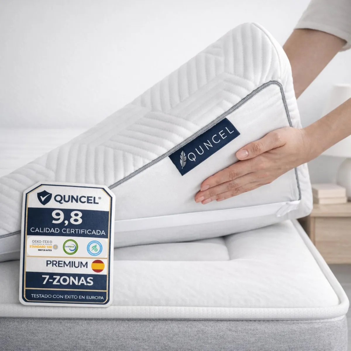 Topper Viscoelástico Híbrido ViscoGel 7 cm para Alivio de Dolor de Espalda y Cervicales (varias medidas)