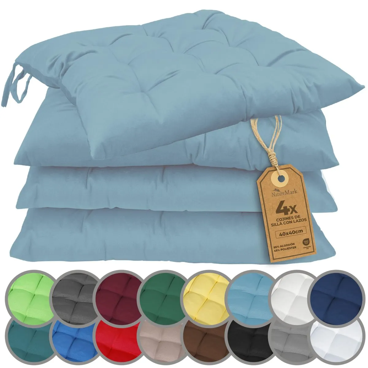 Set de 4 Cojines para Sillas 40x40 cm