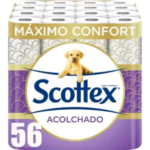 Papel Higiénico Scottex Acolchado 56 Rollos (7 Paquetes x 8 Rollos)