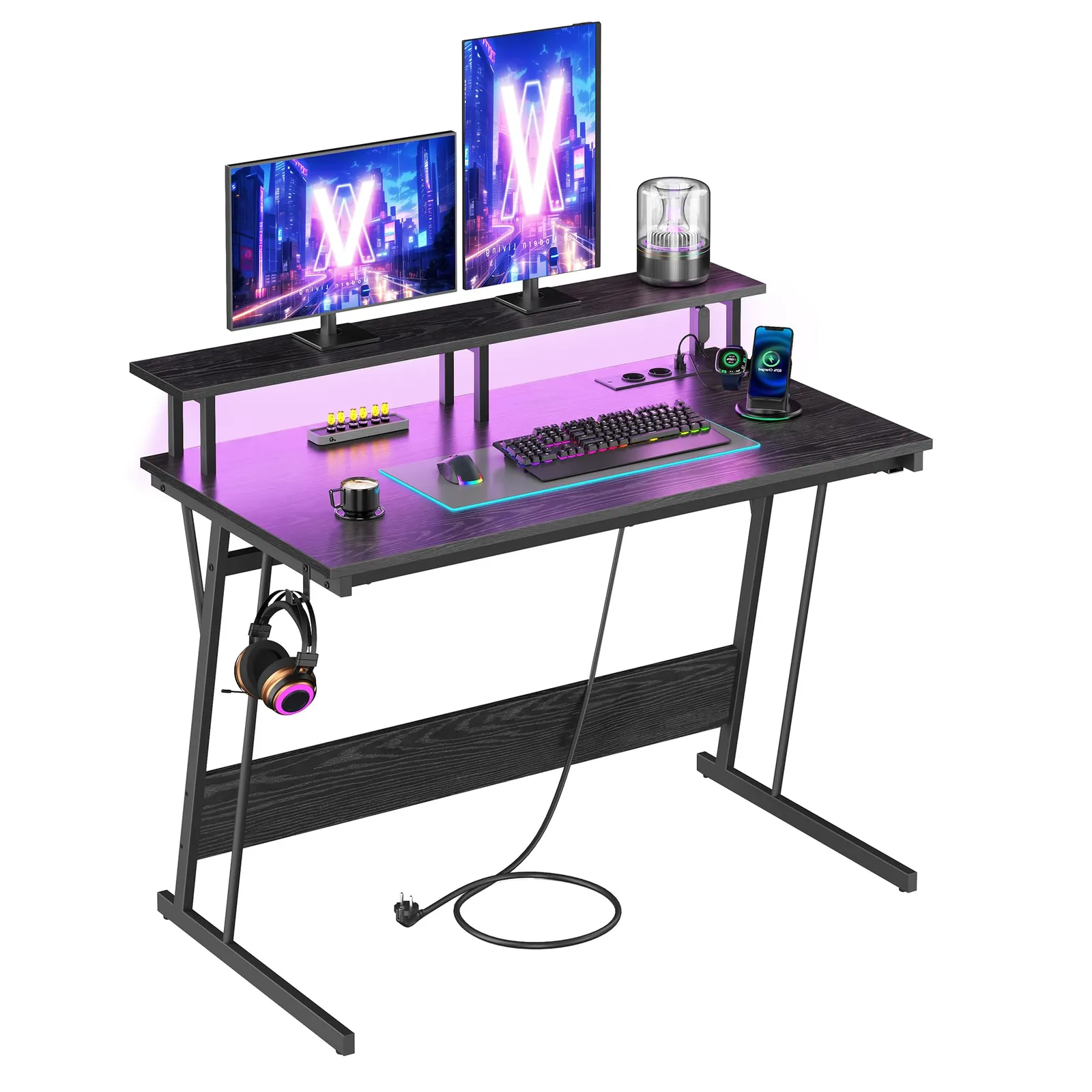 Vasagle Escritorio Gaming LED 100x55cm