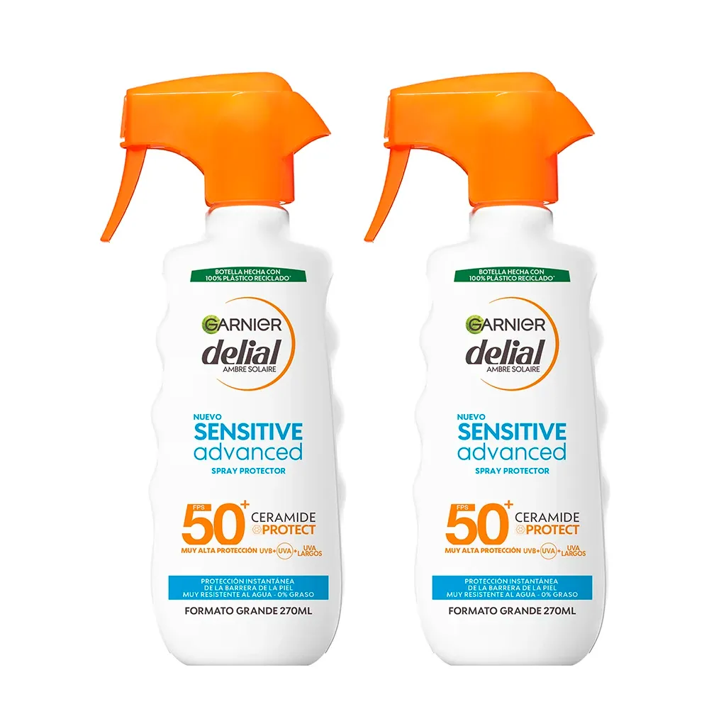 Pack 2 Garnier Delial Sensitive Advanced SPF50+ Spray 200ml