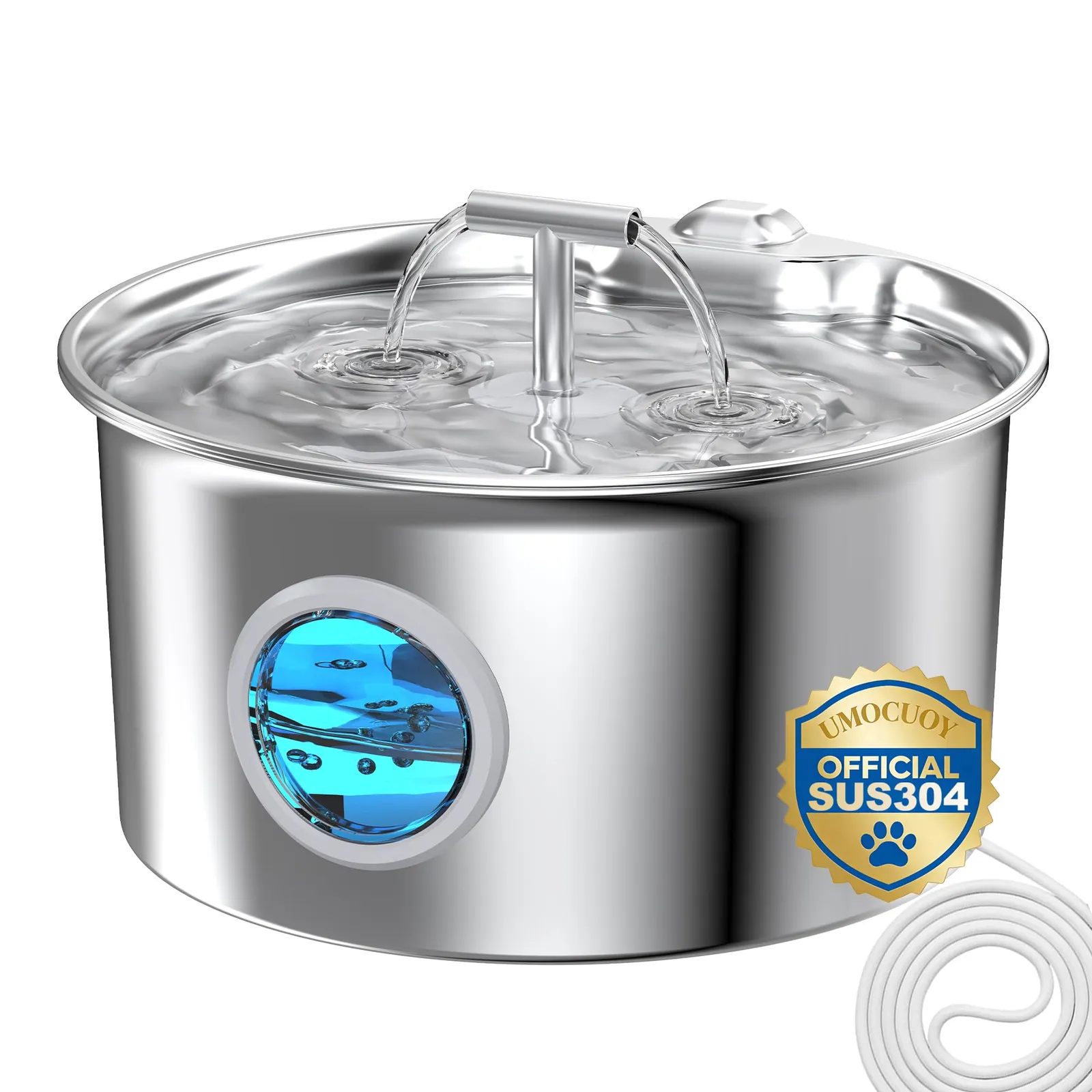 Fuente de agua de acero inoxidable para gatos - 2.6L