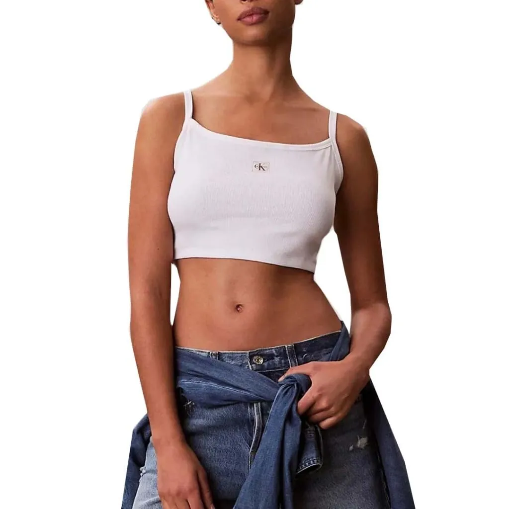 Calvin Klein Camiseta de Tirantes Crop para Mujer
