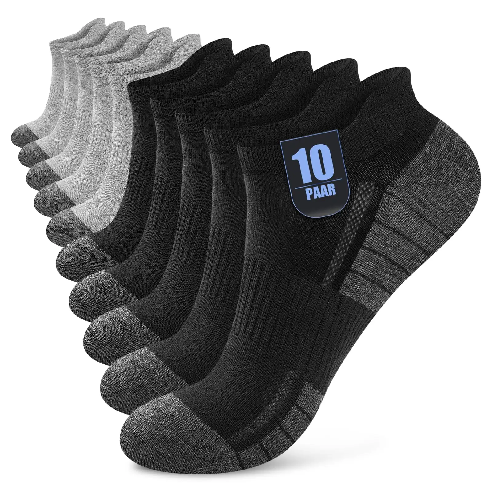 Pack 10 Pares Calcetines Tobilleros Unisex Algodón
