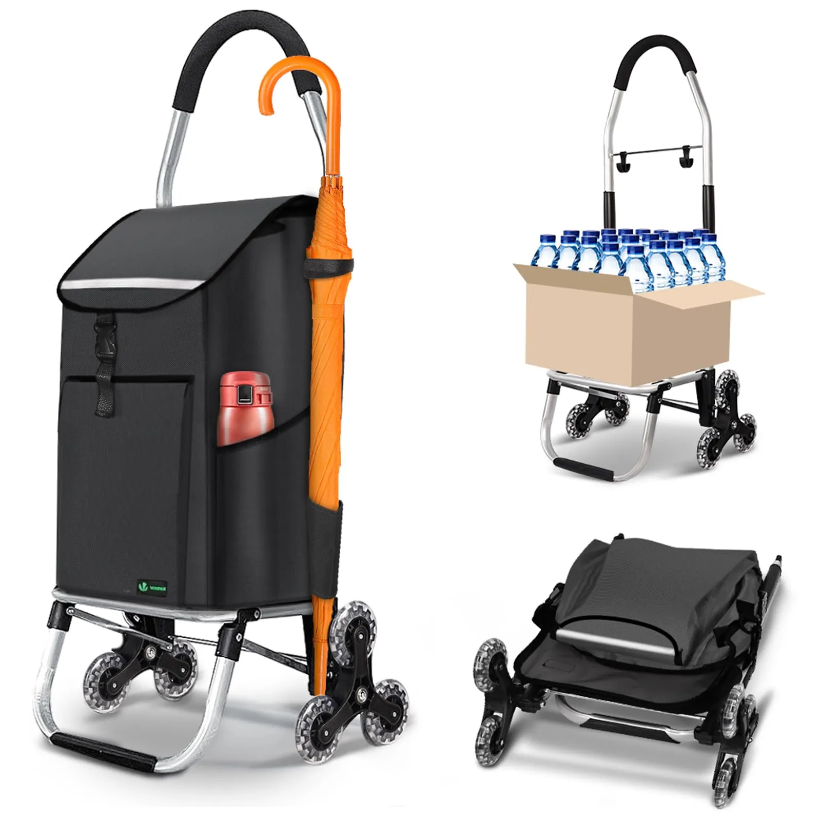 Carrito de compra plegable de aluminio 58L