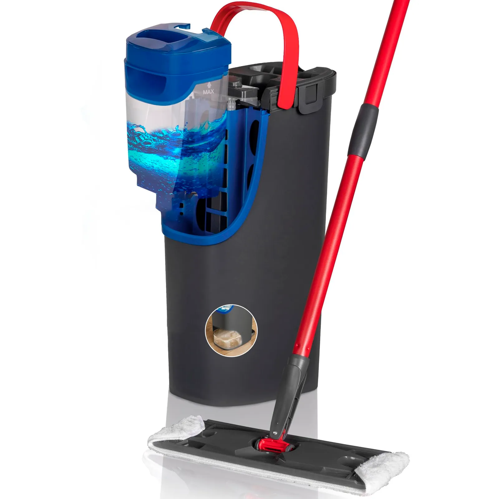 Sistema de Mopa Plana Vileda H2Pro con depósitos de agua limpia y sucia