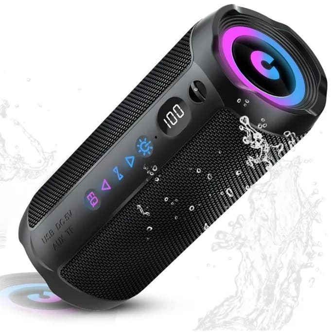 Altavoz Bluetooth Portátil 25W, 25H, IPX7, RGB, TWS, USB, TF, AUX