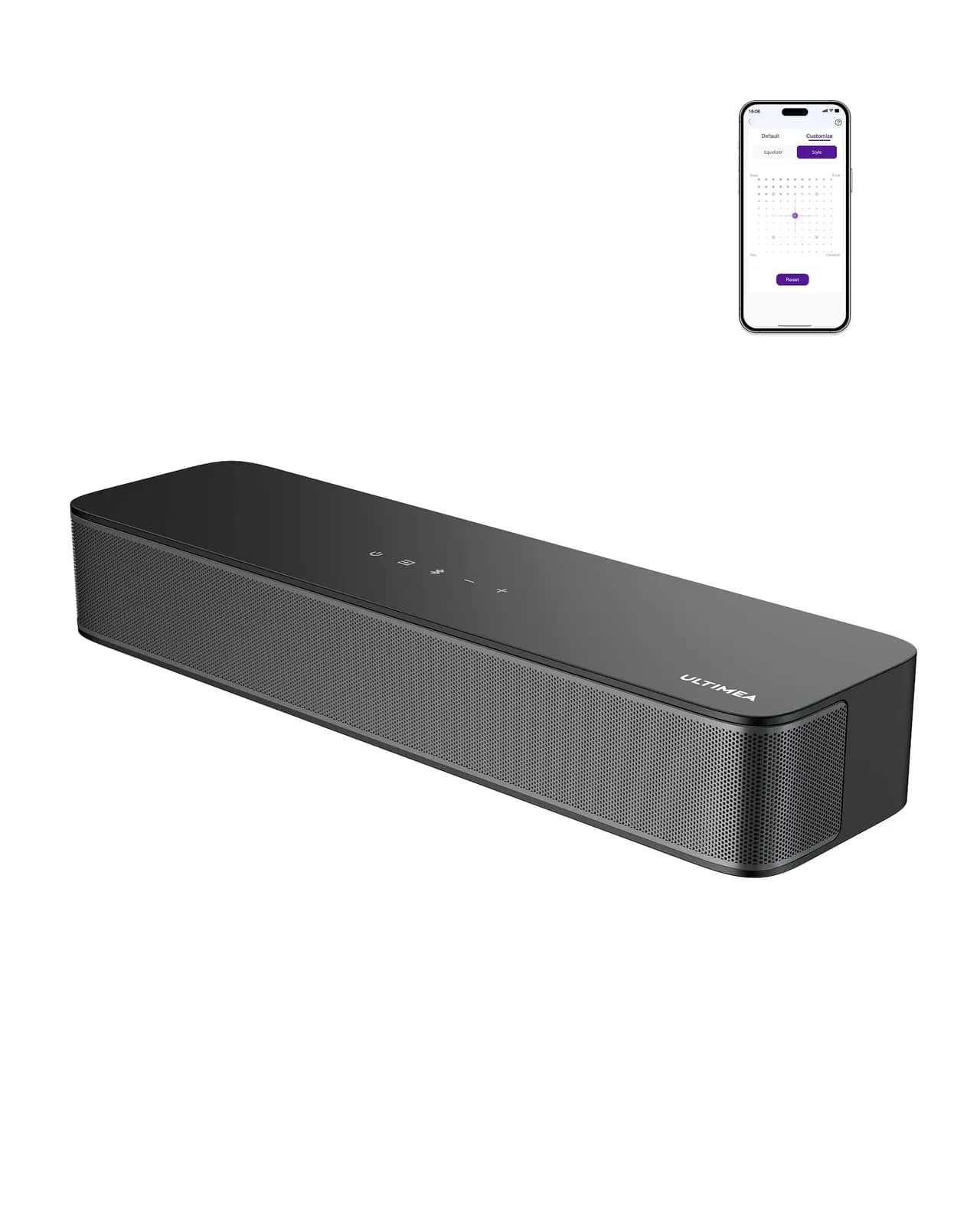 ULTIMEA Barra de Sonido 2.1ch VoiceMX 132W Bluetooth 5.4 con Subwoofer Integrado y Control por App