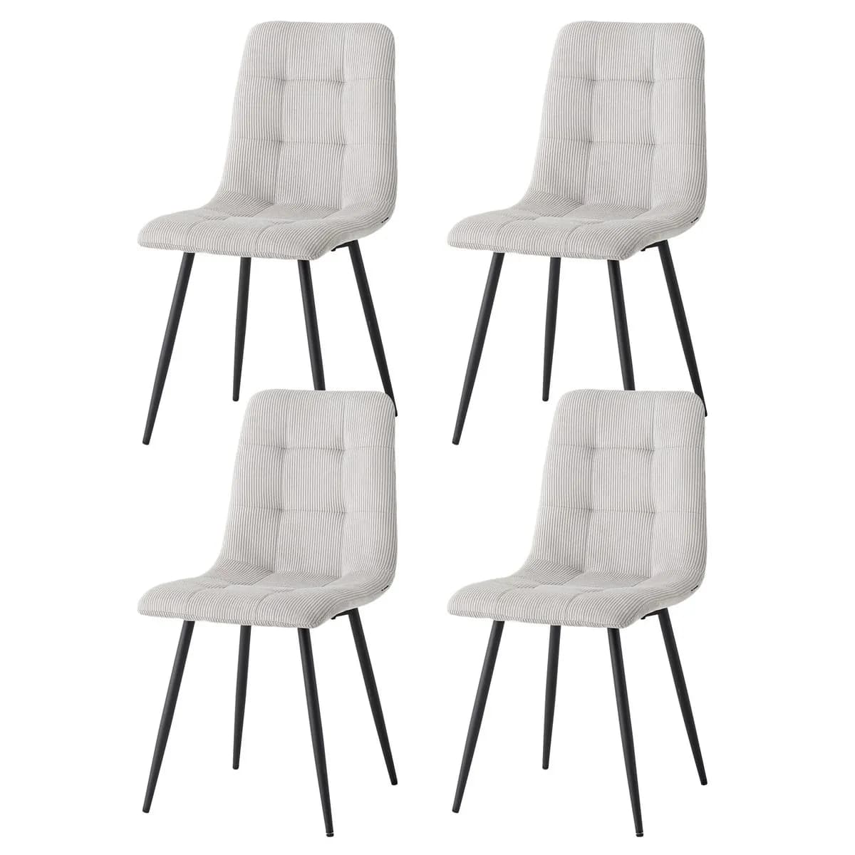 Pack 4 Sillas Comedor Pana, Patas Metal