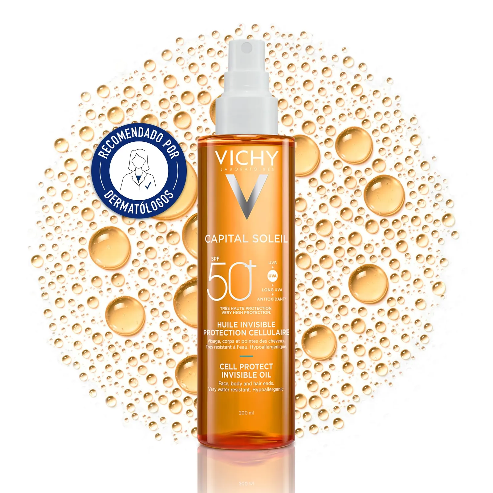 Vichy Aceite Solar Invisible Cell Protect SPF 50+ 200 ml