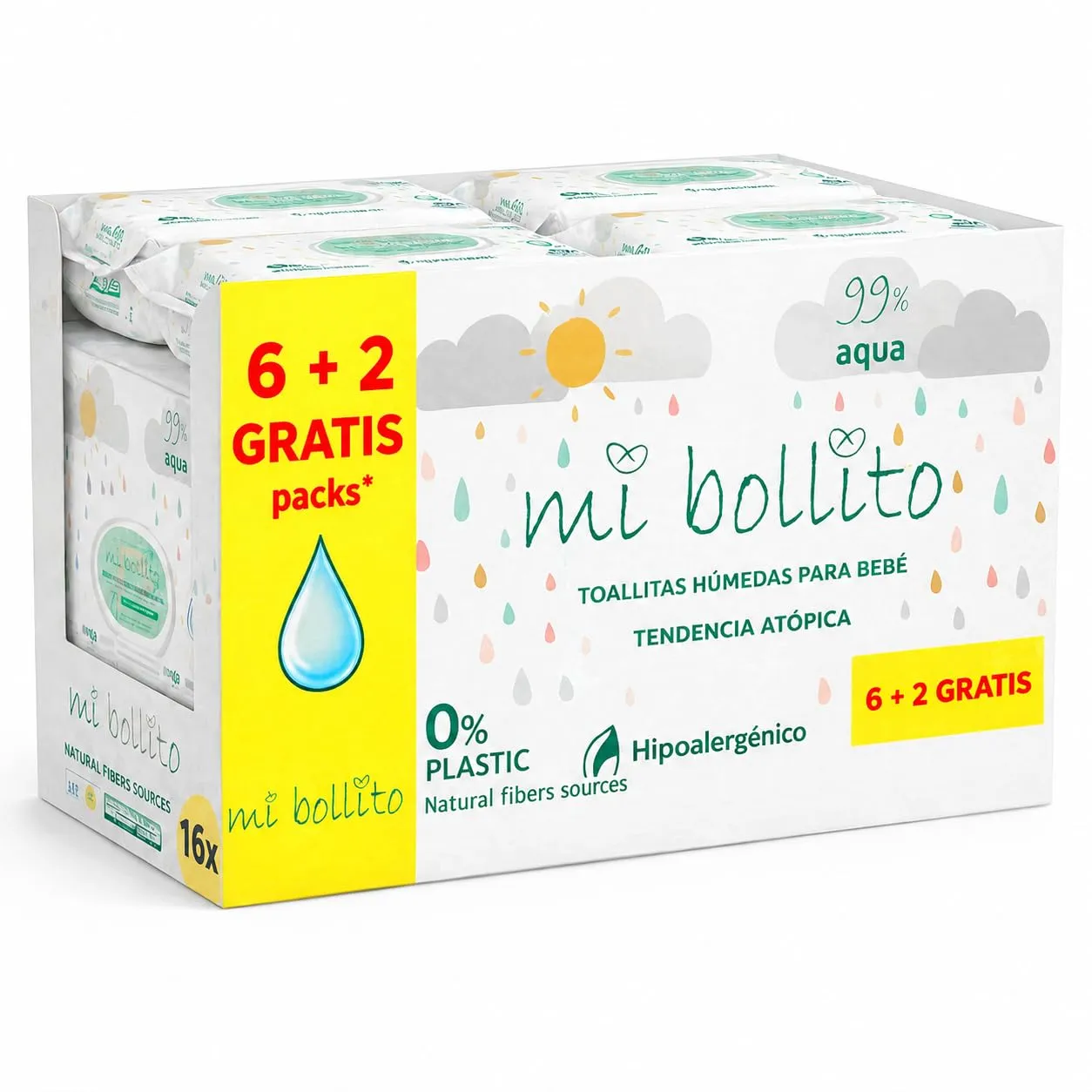 Pack de 480 toallitas bebé 99% Aqua Pure