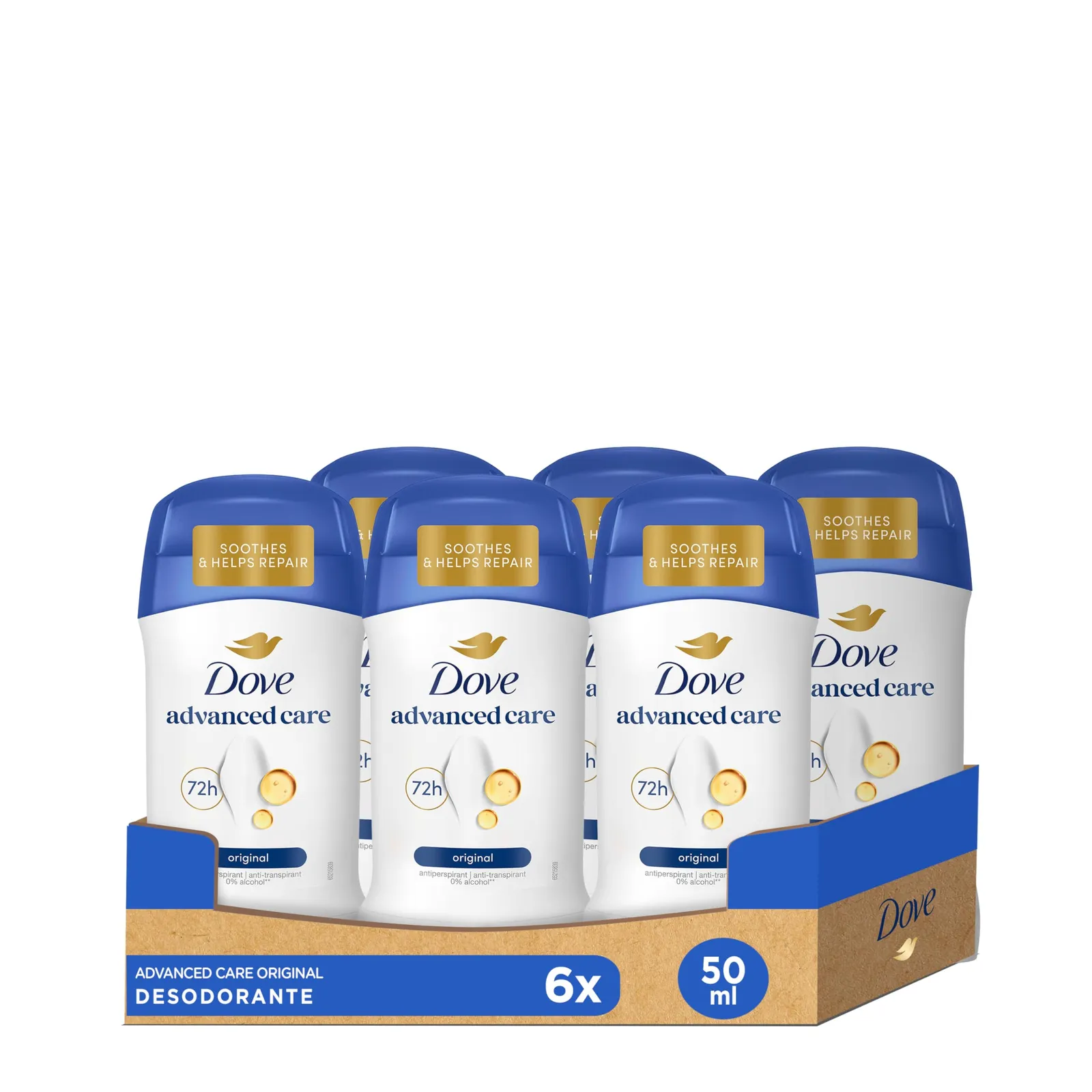 Pack 6x Dove Desodorante Barra Antitranspirante Original