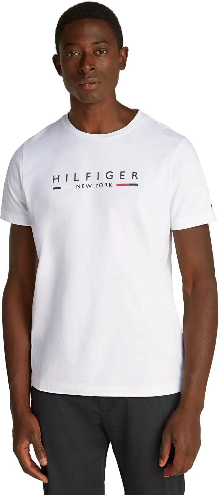 Camiseta Tommy Hilfiger New York Slim Fit Manga Corta Hombre Blanca (varias tallas)