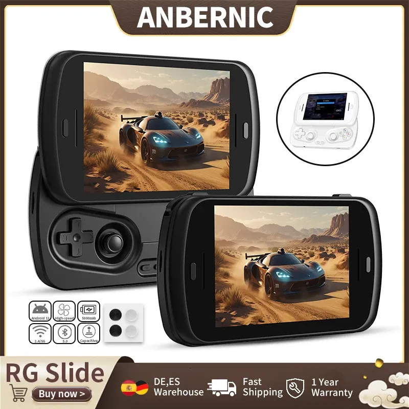 ANBERNIC RG SLIDE: Consola portátil 4.7' LTPS, joystick capacitivo, WiFi, Bluetooth
