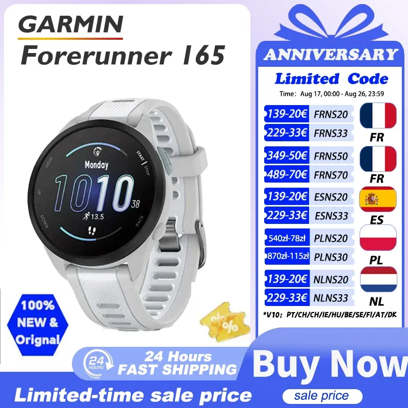 Reloj deportivo Garmin Forerunner 165 con GPS