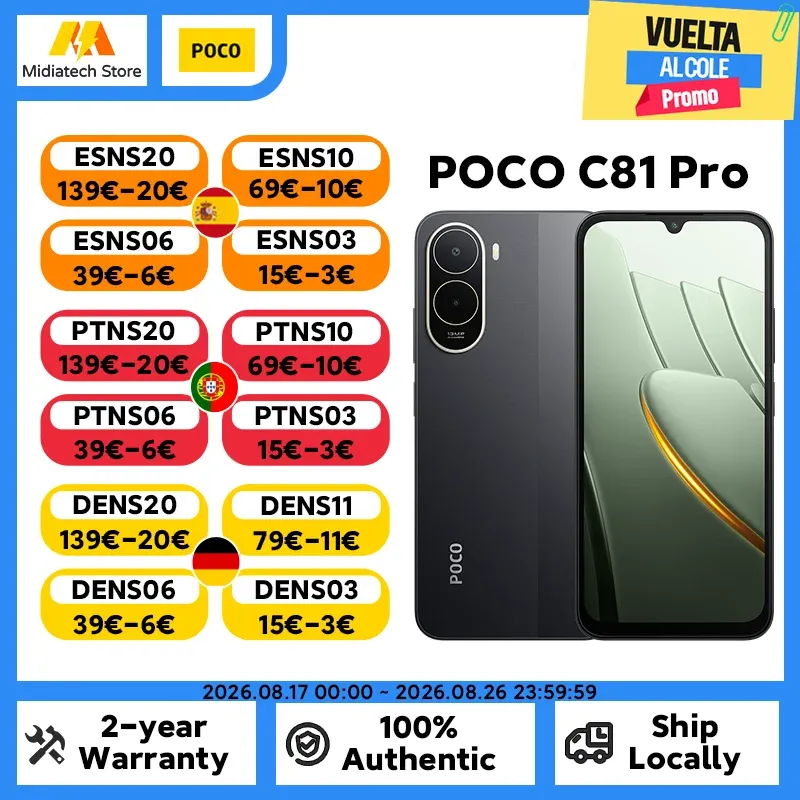 POCO C81 Pro: Smartphone 4GB RAM, 64GB Almacenamiento