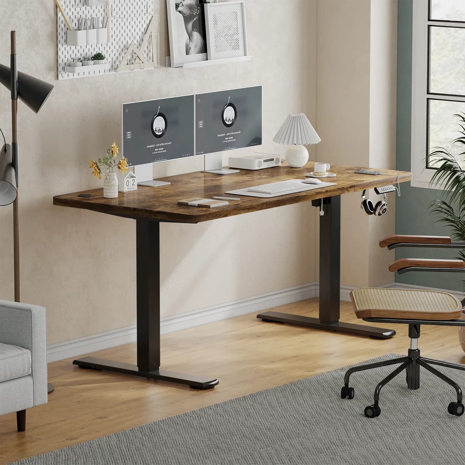 Homall Escritorio Ajustable 120x60cm con USB Integrado