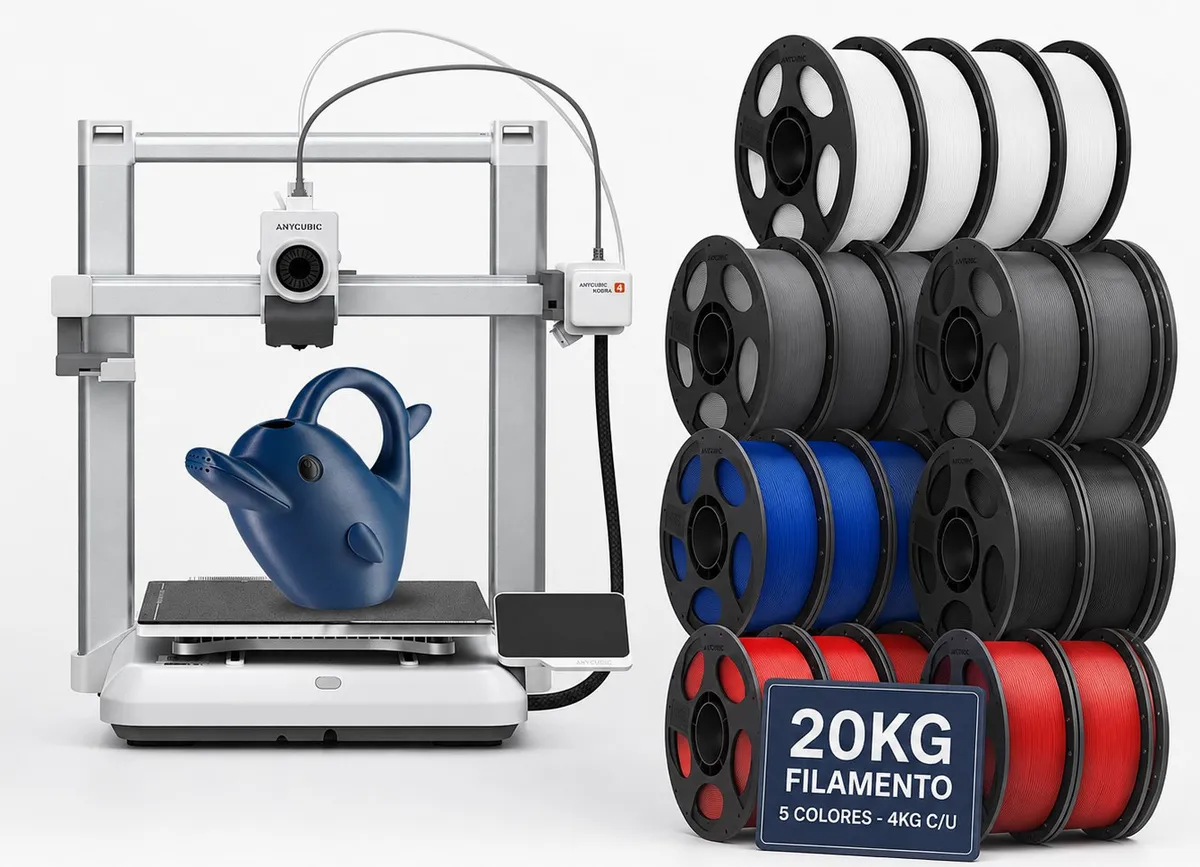 Impresora 3D Anycubic Kobra 4 con 20 kg de filamento