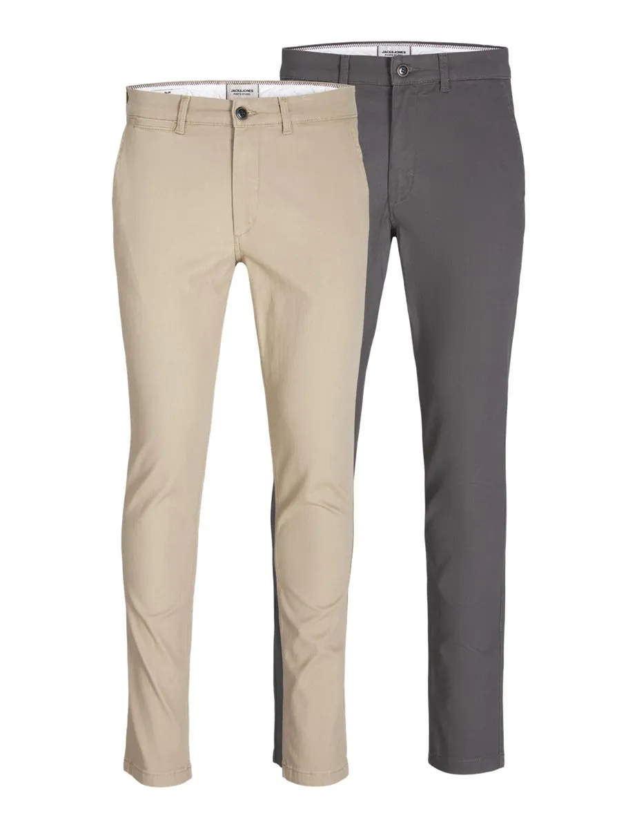 JACK & JONES pack 2 pantalones chinos (Bastantes tallas)