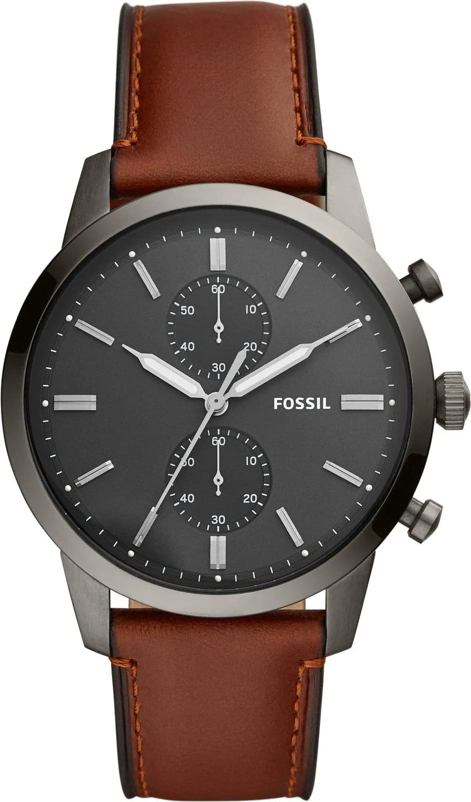 Fossil Townsman 44mm Reloj con Correa de Piel Marrón