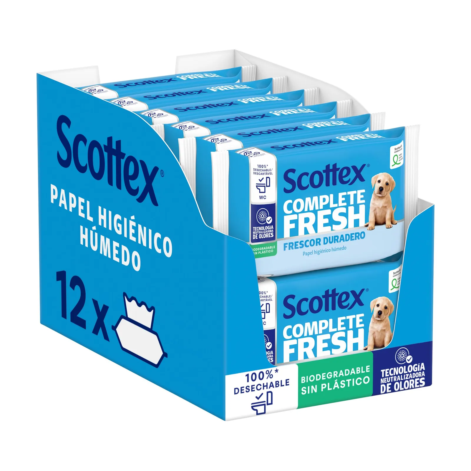456 Toallitas Húmedas Scottex Fresh con Agua Micelar y Vitamina E