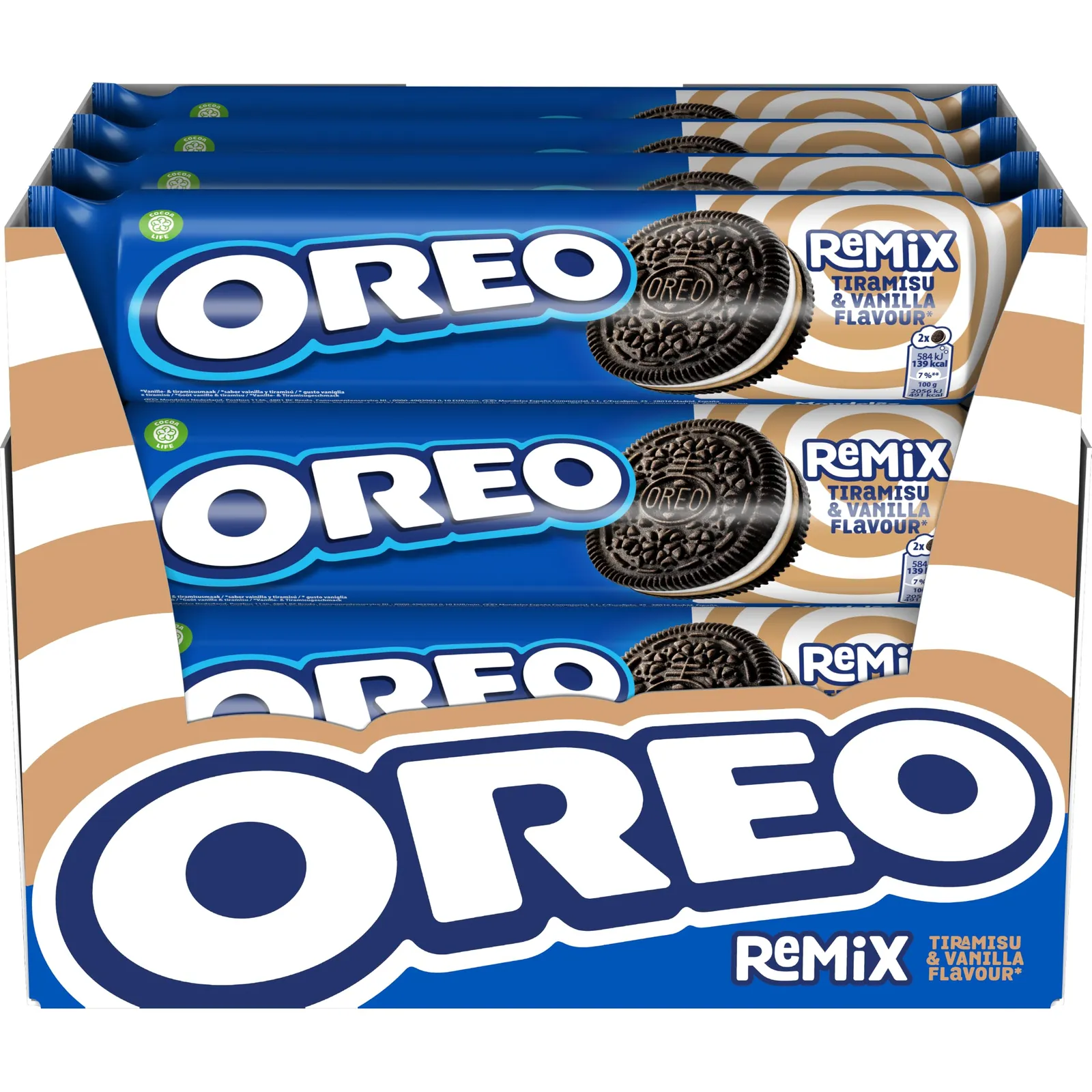 16 Paquetes (157g c/u) de Galletas Oreo Remix Tiramisú