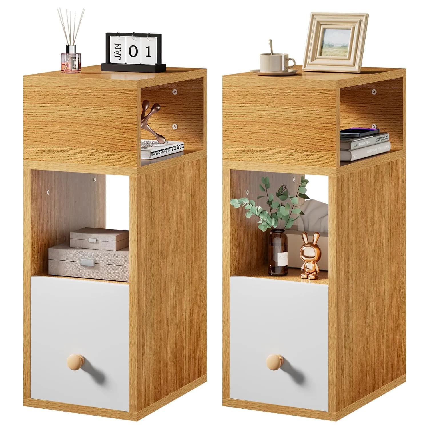 Pack 2 Mesitas de Noche IBUYKE Natural (20x29x55 cm)