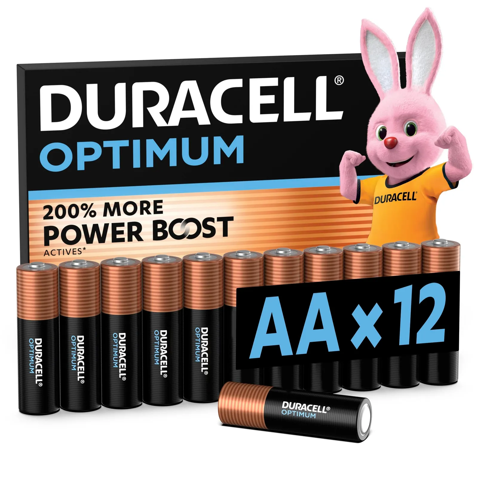 Duracell Optimum Pilas Alcalinas AA, Pack 12 unidades