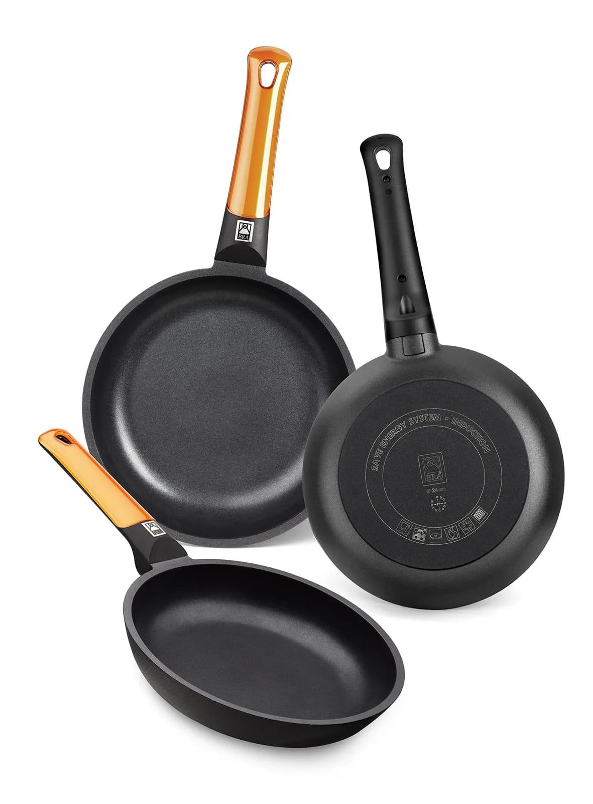 Set 3 Sartenes BRA Efficient Orange 18-22-26 cm