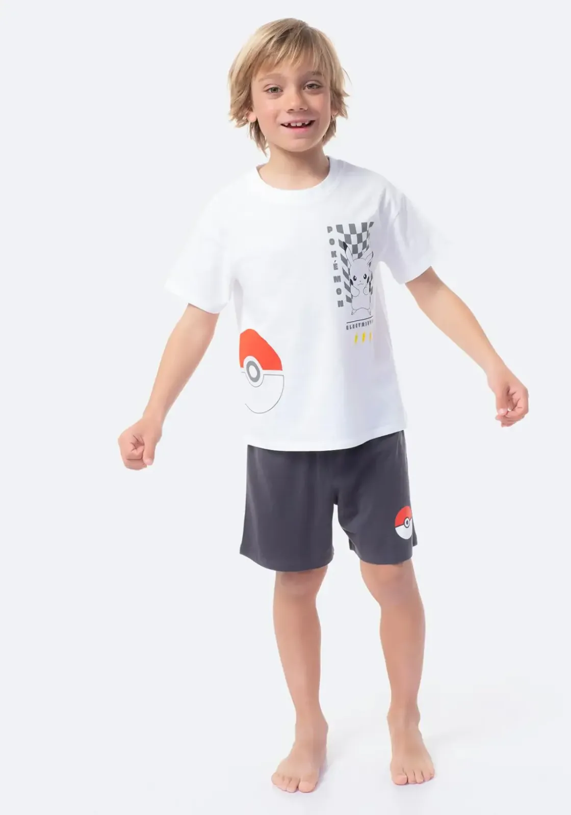Pijama Infantil Pokémon Niño Camiseta Manga Corta y Pantalón Corto (varias tallas)