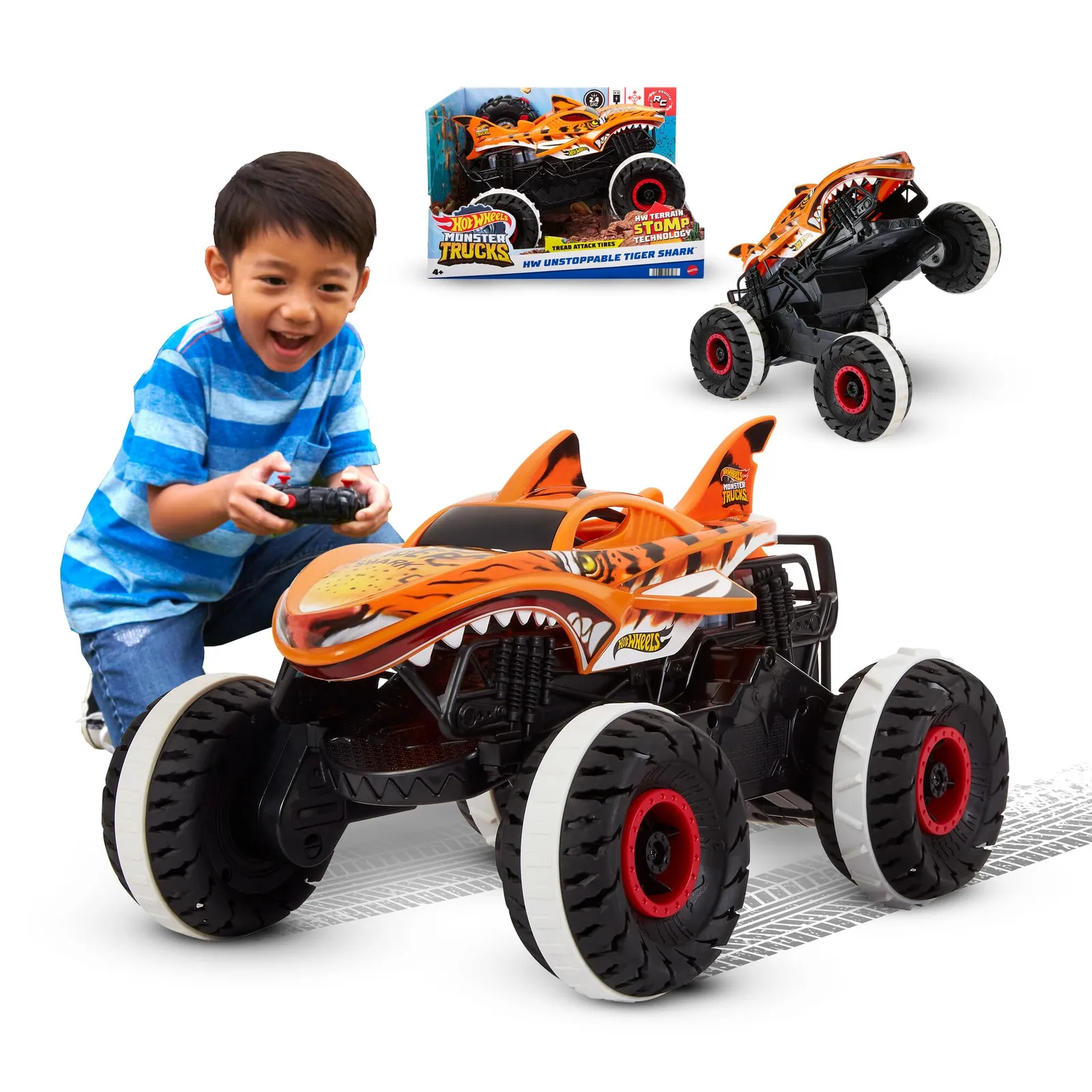 Hot Wheels Monster Trucks Tiger Shark Vehículo teledirigido