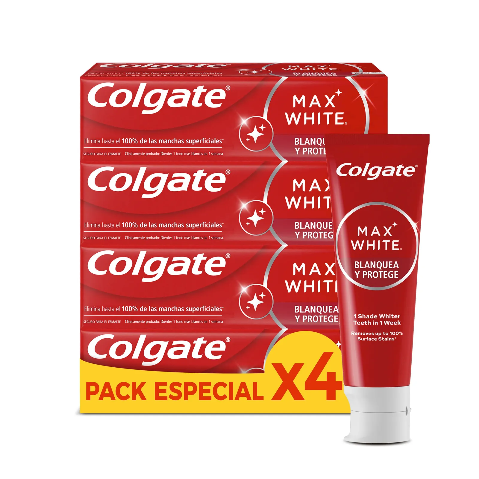 Pack 4x 75ml Pasta Dientes Colgate Max White